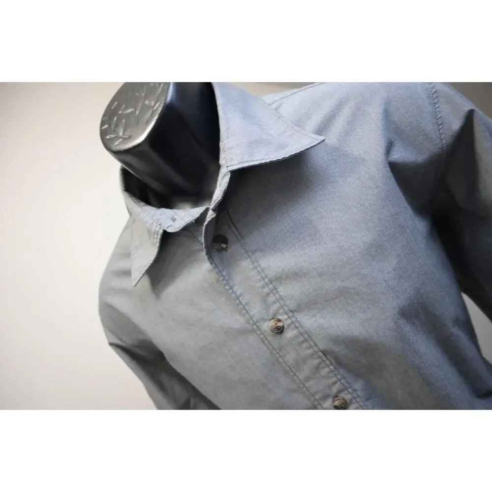 North Face Button Up Camp Shirt Casual Gray Hiking‎ Outdoors Mens Size Medium